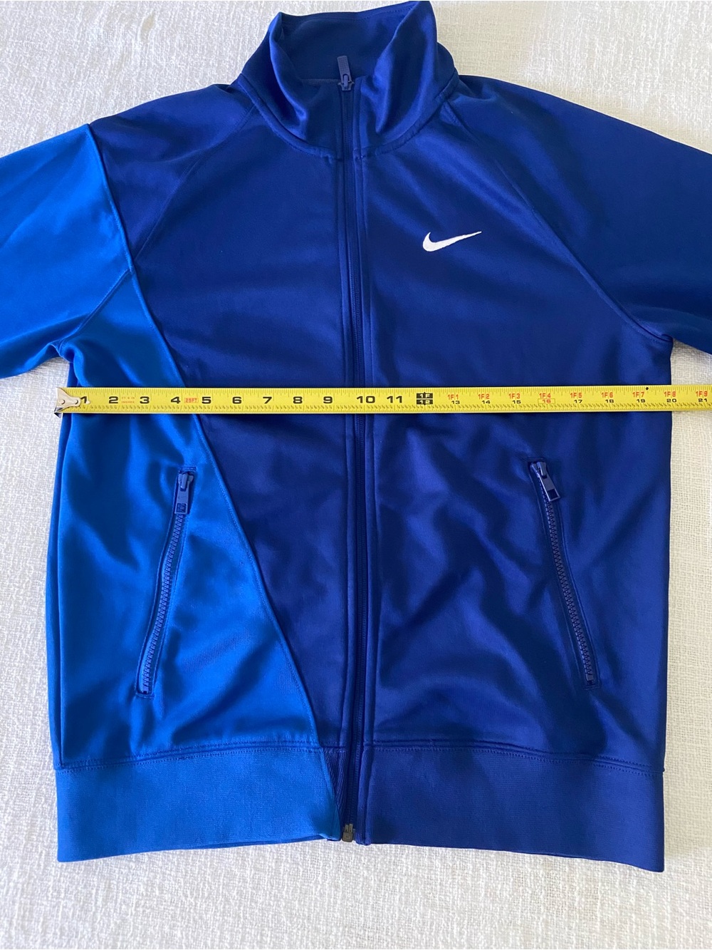 Nike Blue Full-Zip Athletic Jacket with Swoosh Mid Layer Men’s Small - Picture 6 of 13